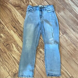 Regeneration by Celebrity Pink Women's Gaia Light Blue Distressed Jeans